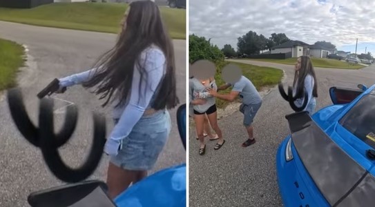 The incident was filmed on a camera mounted on the woman's car. (Facebook/Lee County Sheriff's Office)