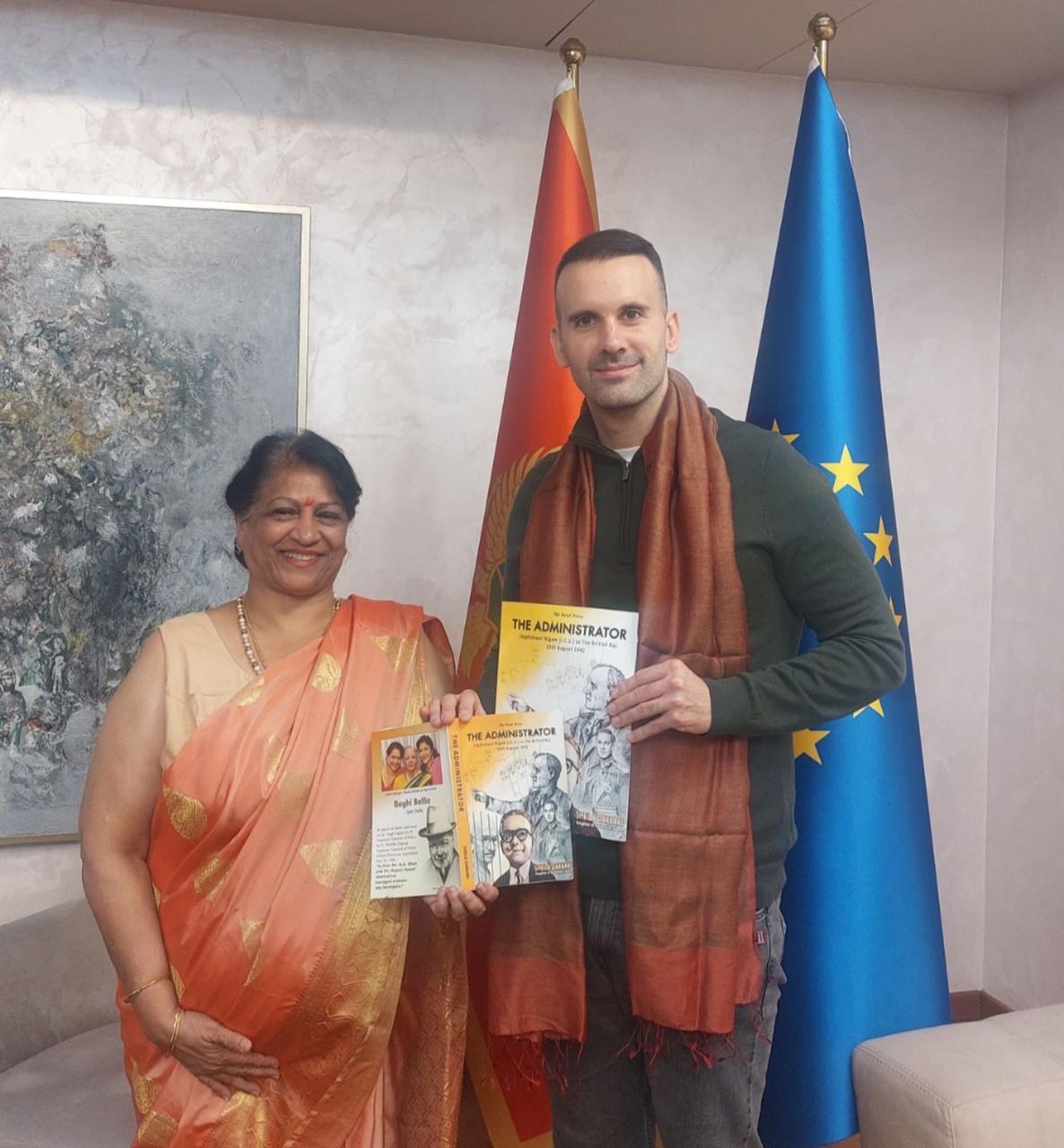 Honorable Prime Minister of Montenegro Milojko Spajić and the Honorary Consul General of Montenegro to India HE Dr Janice Darbari