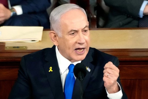 Israeli Prime Minister Benjamin Netanyahu delivers a fiery address about the Israel-Hamas War before the U.S. Congress in Washington, D.C. in July 2024.