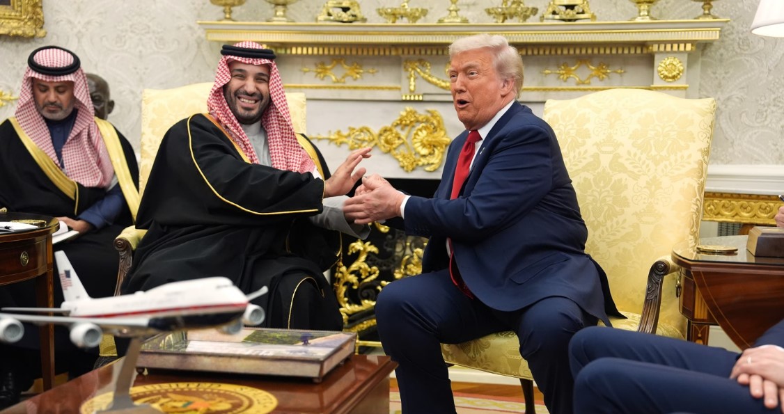 Mohammad Bin Salman with Donald Trump at Oval Office in Washington on 18th November 2025
