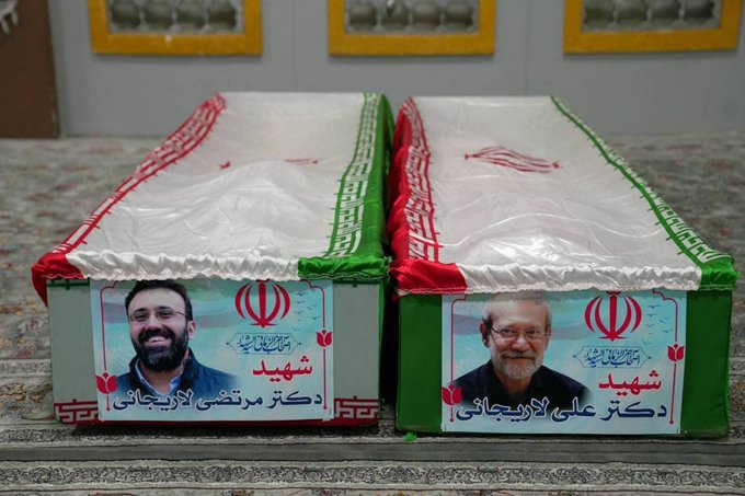Funeral ceremony in Iran for Ali Larijani and Gholamreza Soleimani